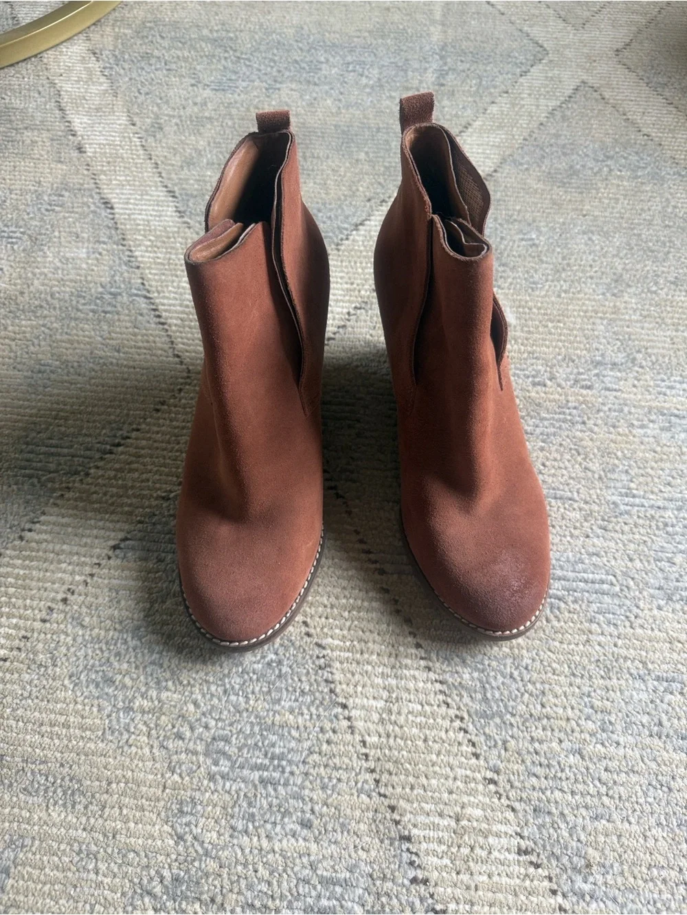 Lucky Brand Rust Suede Ankle Booties